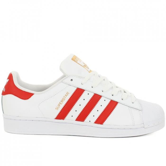 adidas superstar blanc et rouge femme